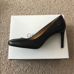 Calvin Klein Black Leather Pumps